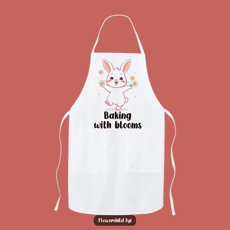 Funny Rabbit Daisy Dance Apron: Cheerful Twirling Kitchen Wear, Great Funny Gift
