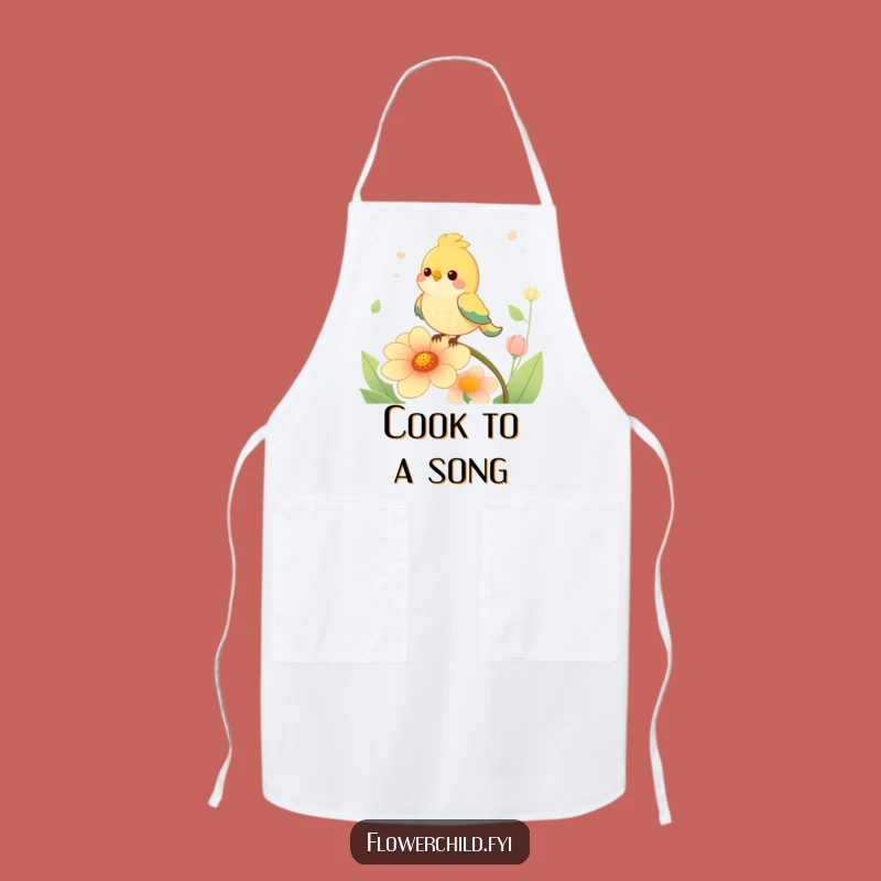 Funny Bird Singing Flower Apron: Cook with Joy and Laughter, Great Funny Gift