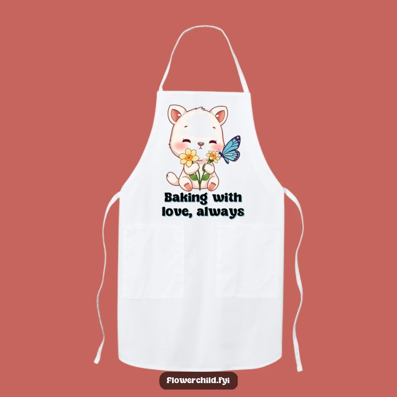 Funny Gentle Animal Flower Offering Apron: Cook with Kindness