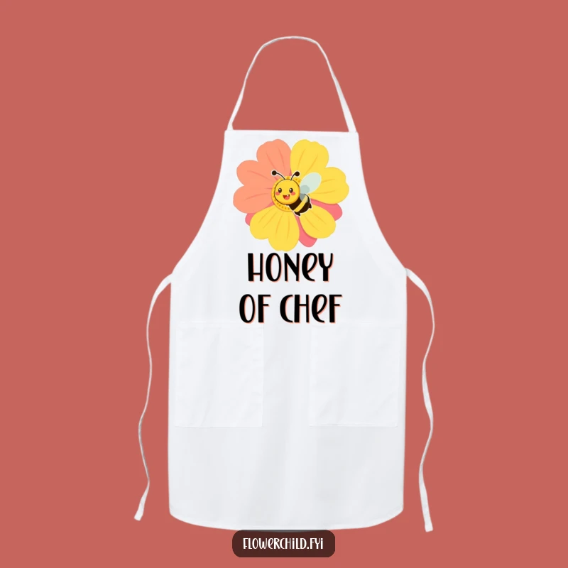Funny Smiling Bee Flower Apron - Cheerful Gardener's Helper Gift