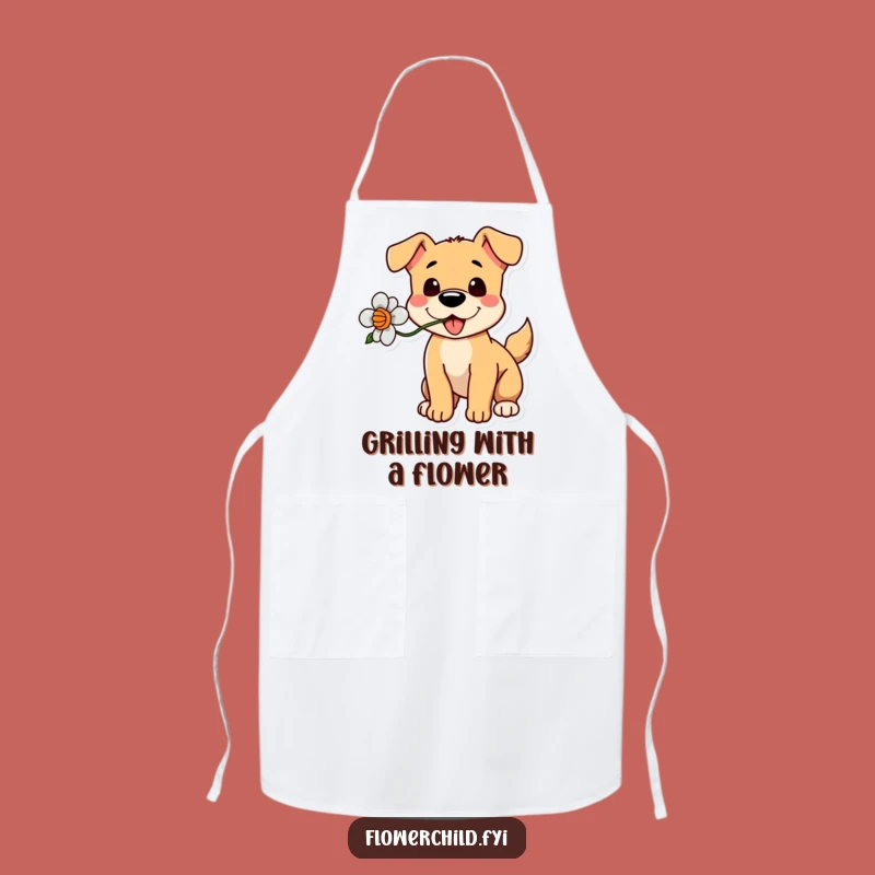 Funny Dog Flower Apron - Kitchen Companion Gift