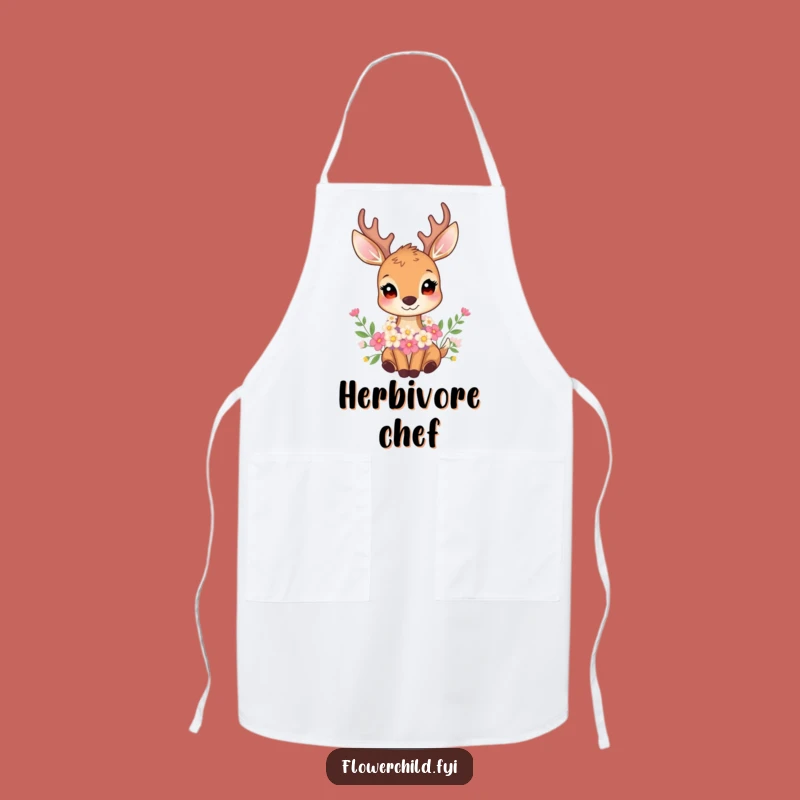 Funny Gentle Deer Flower Garland Apron - Elegant Kitchen Decor Gift