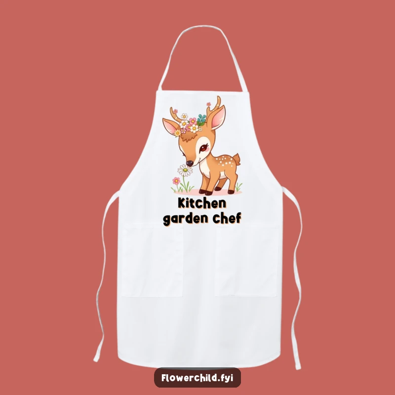 Funny Curious Deer Daisy Apron - Kitchen Charm for Nature Lovers