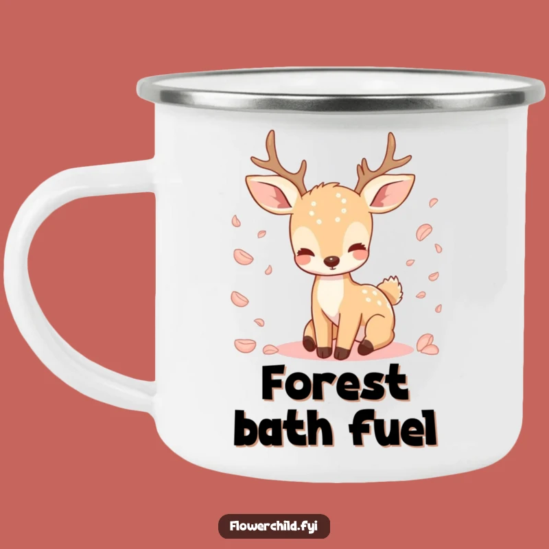 Funny Deer Petal Camping Mug: Enjoy Nature's Calm Outdoors as a Funny Gift