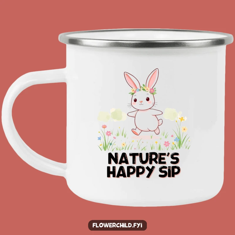 Funny Bunny Meadow Camping Mug: Sip Springtime Cheer Outdoors