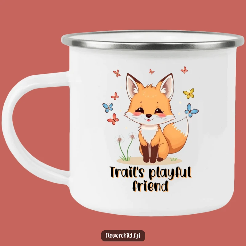 Funny Fox Butterfly Camping Mug: Adventure Fuel for Playful Souls