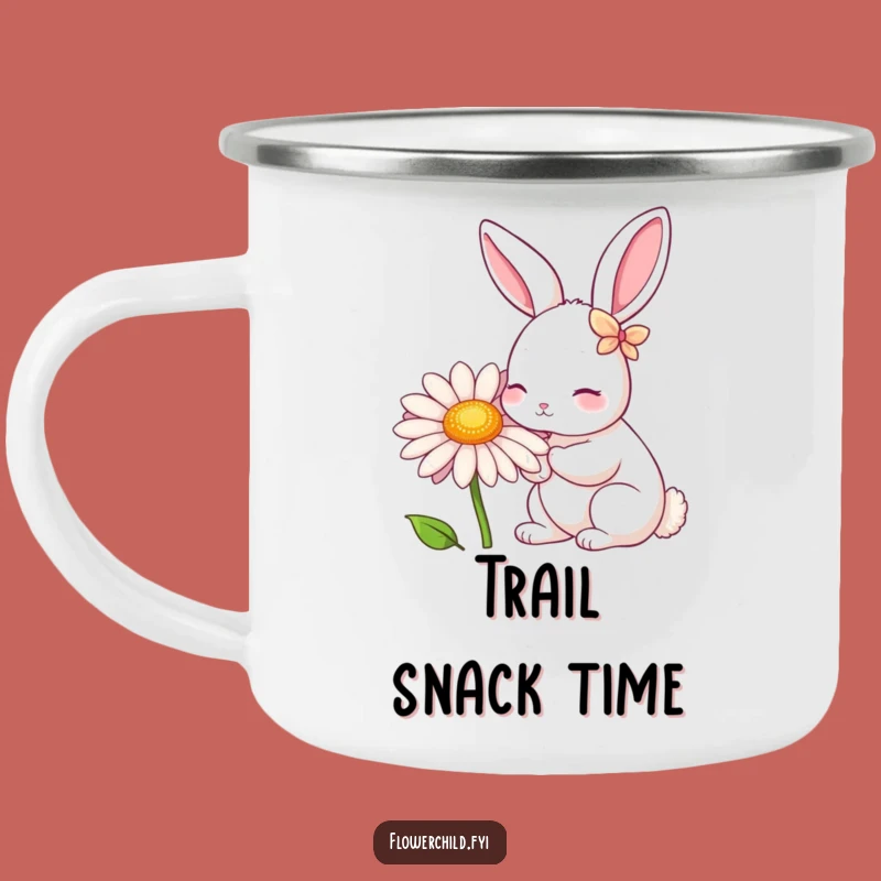 Funny Rabbit Daisy Nibbler Camping Mug: Petal-Eared Friend, Durable Funny Gift for Outdoors
