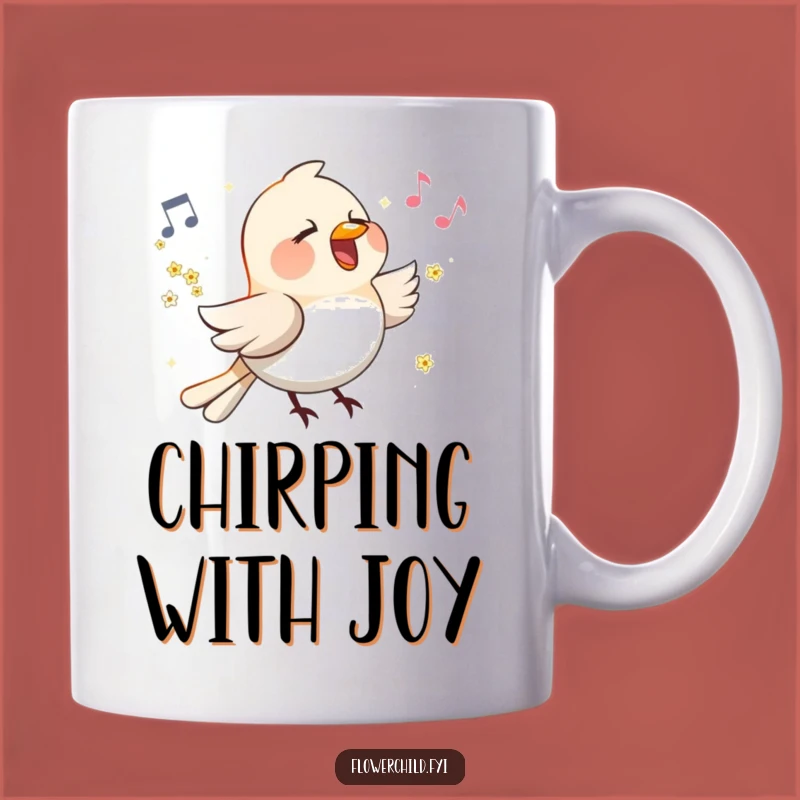 Funny Singing Bird Flower Wings Mug: Happy Melody Maker, Perfect Funny Gift for Music Lovers