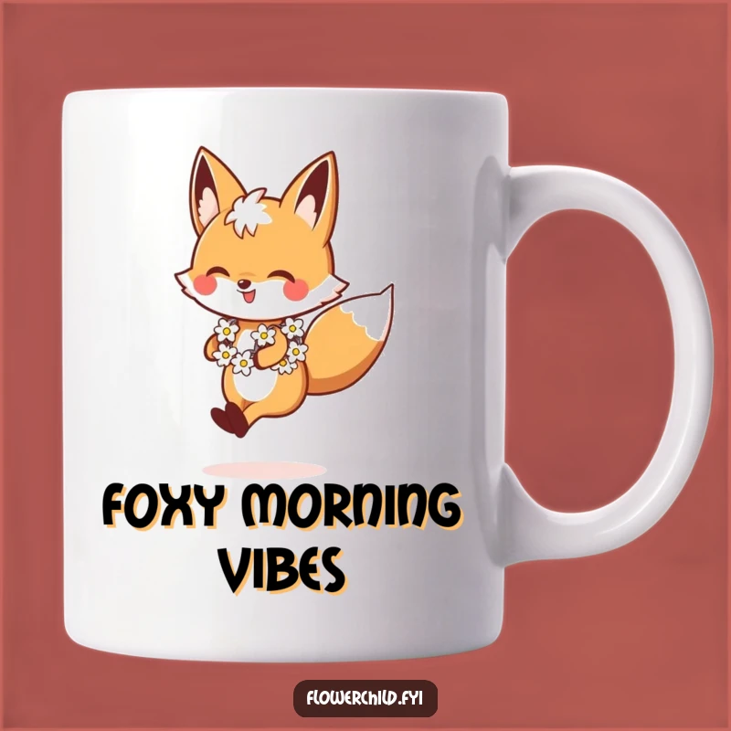 Funny Fox Daisy Chain Mug: Cheerful & Joyful Gift for Fox Lovers