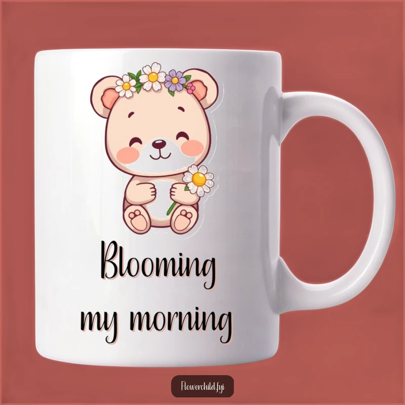 Funny Bear Cub Flower Crown Mug - Adorable Cute Animal Gift
