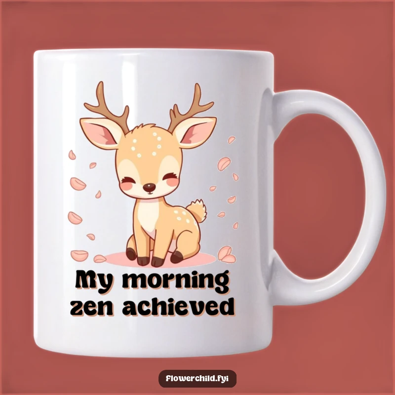 Funny Deer Petal Mug: Serene Nature's Calmness for Your Coffee Break Gift