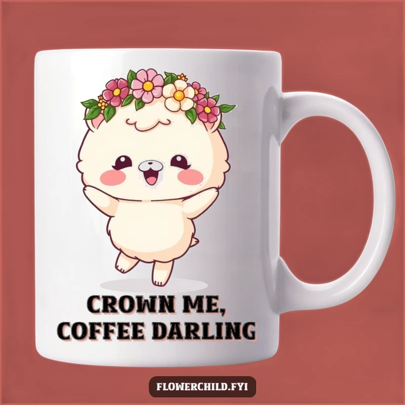 Funny Fluffy Animal Flower Crown Dancing Mug: A Joyful Gift for Animal Lovers