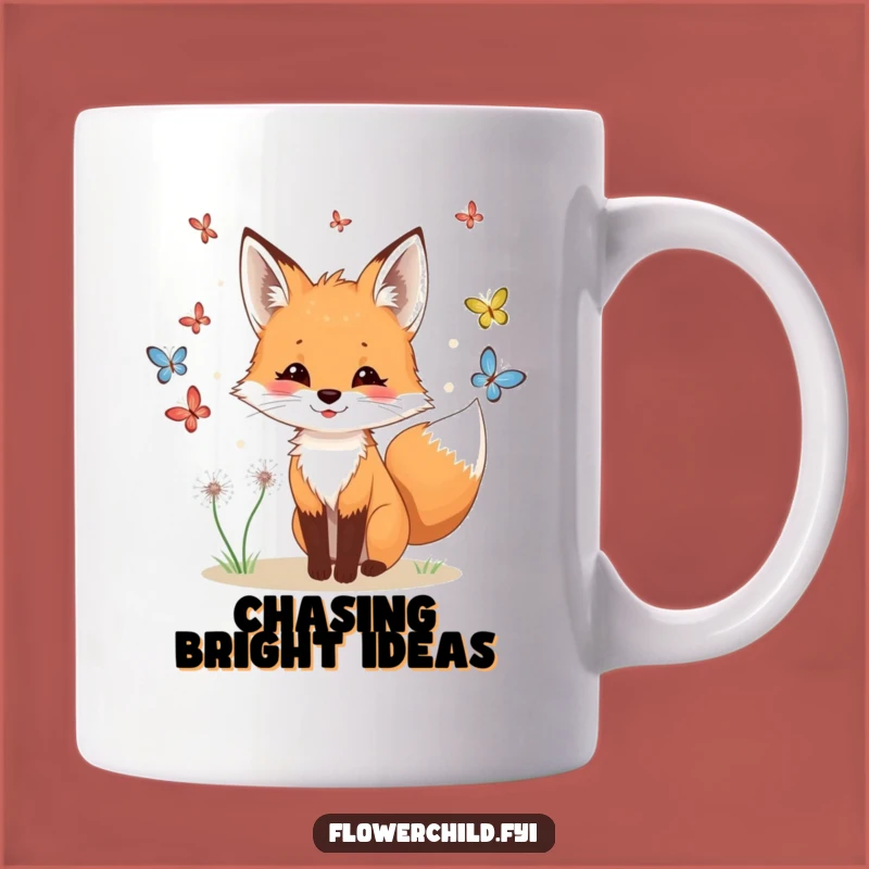 Funny Fox Butterfly Mug: Chase Your Dreams with Woodland Humor