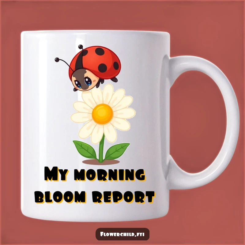 Funny Ladybug and Daisy Mug: A Curious Observer Makes a Perfect Funny Gift