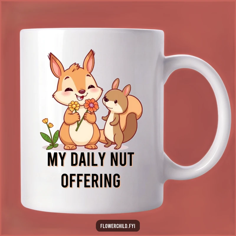 Funny Squirrel Flower Mug: Jovial Offering, Perfect Funny Gift for Friends