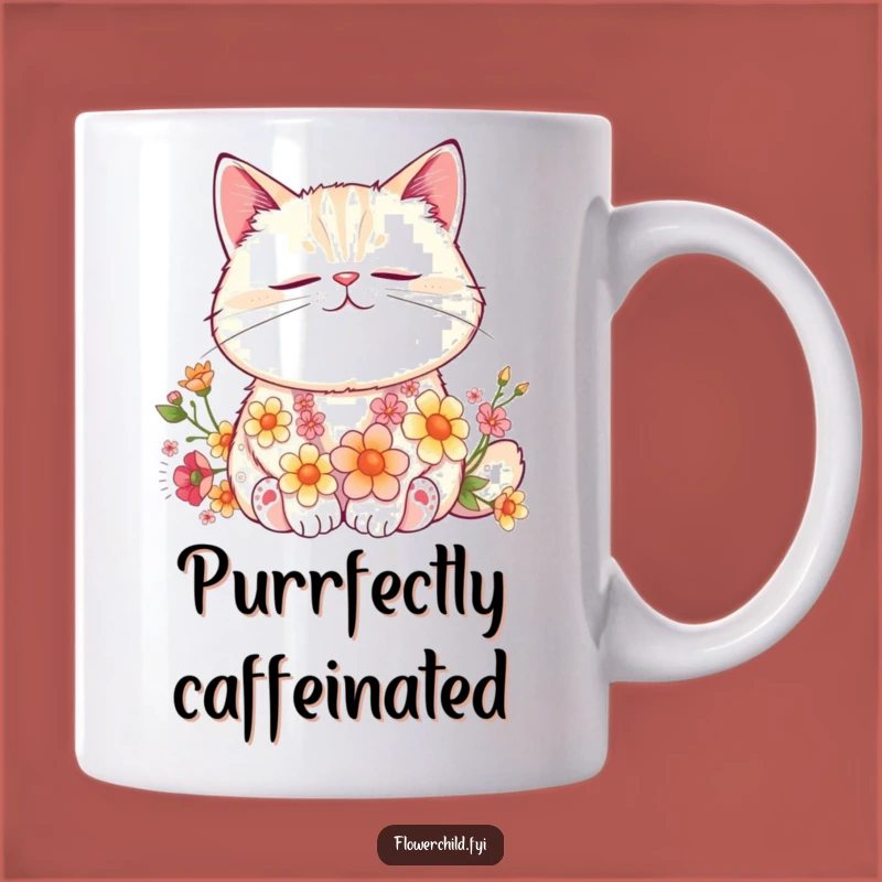 Funny Cat Flower Nap Mug: Contented Floral Friend, Perfect Funny Gift for Cat Lovers