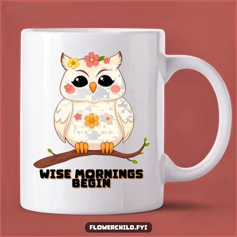 Funny Contented Owl Mug - Peaceful Nature Gift for Bird Lovers