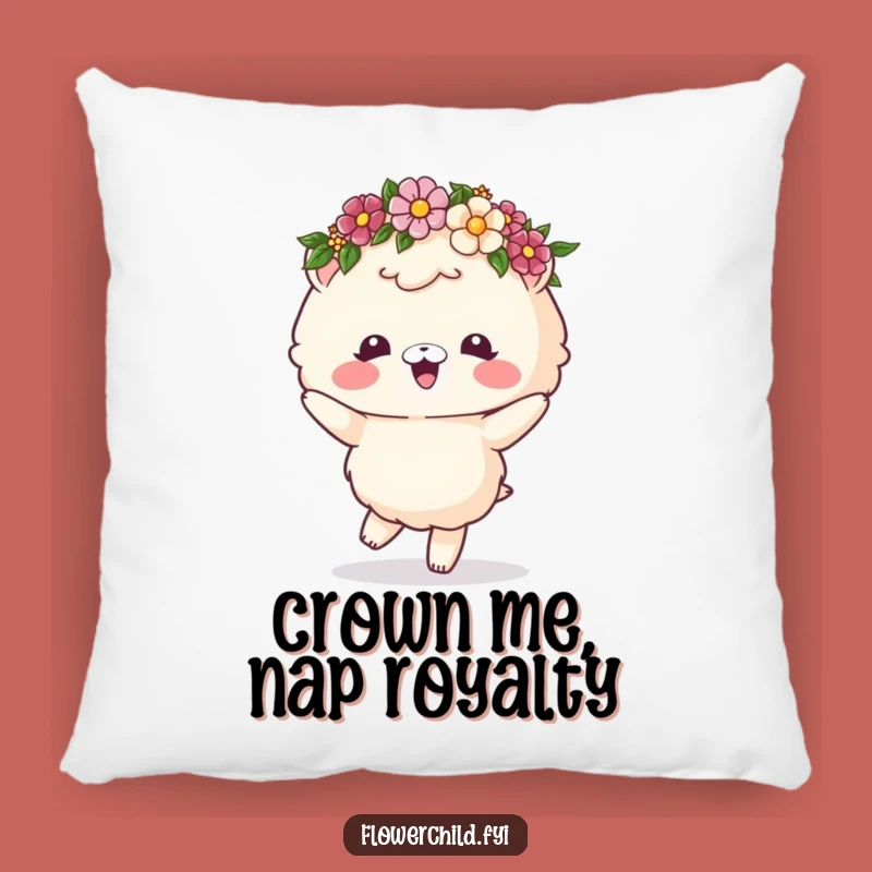 Funny Fluffy Animal Flower Crown Dancing Pillow: Cuddle Up with Cheer