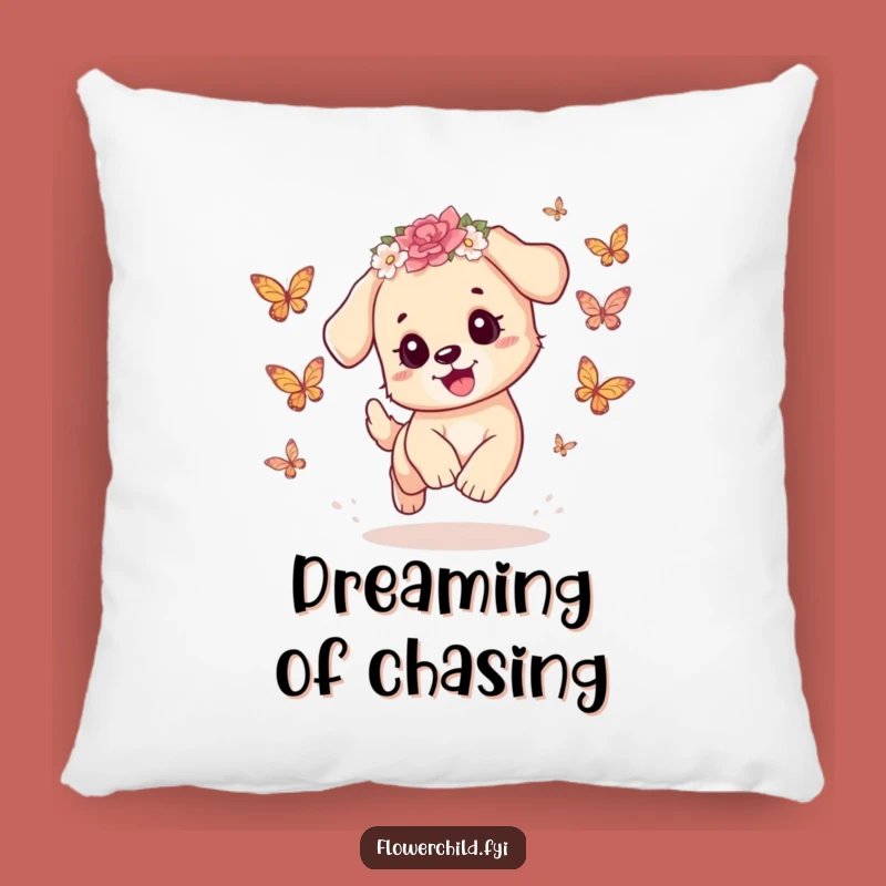 Funny Playful Puppy Butterfly Pillow: Cozy Comfort with Puppy Cuteness