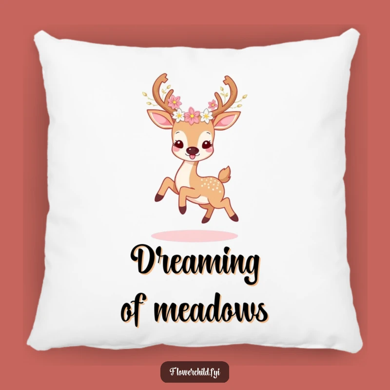 Funny Deer Flower Pillow: Cozy Comfort with Joyful Prance