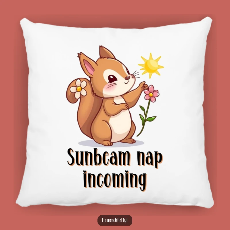 Funny Curious Squirrel Flower Pillow - Cozy Comfort Gift