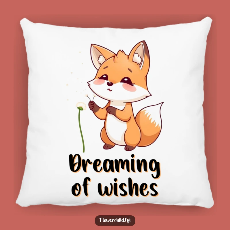 Funny Fox Dandelion Wish Pillow: Playful Blowing Cushion, Comfy Funny Gift