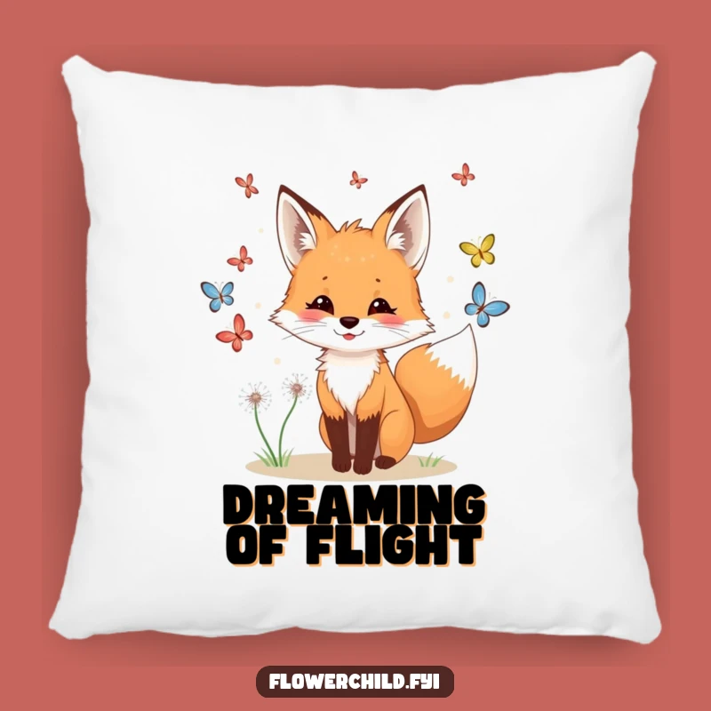 Funny Fox Meadow Pillow: Cuddle Up with Woodland Charm