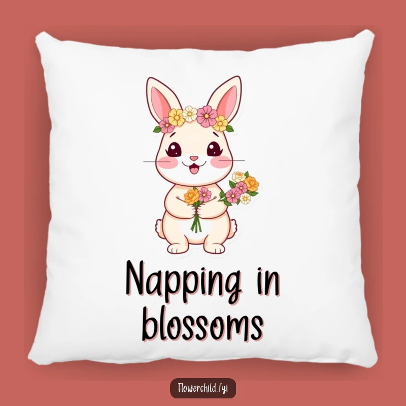 Funny Rabbit Flower Pillow: Cozy Comfort with Floral Charm - A Perfect Funny Gift!