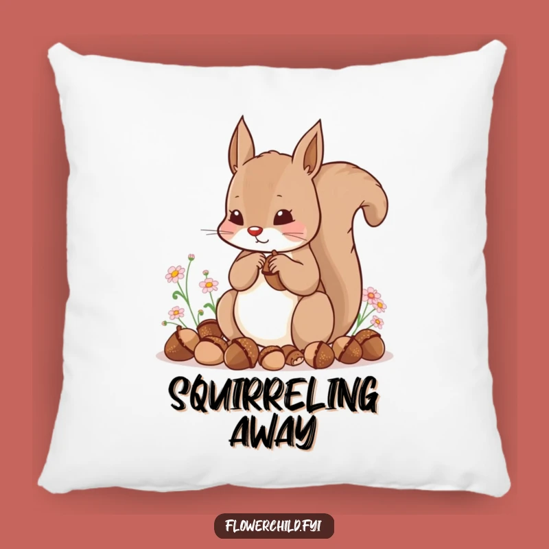 Funny Squirrel Pillow: Cozy Accent with Woodland Humor
