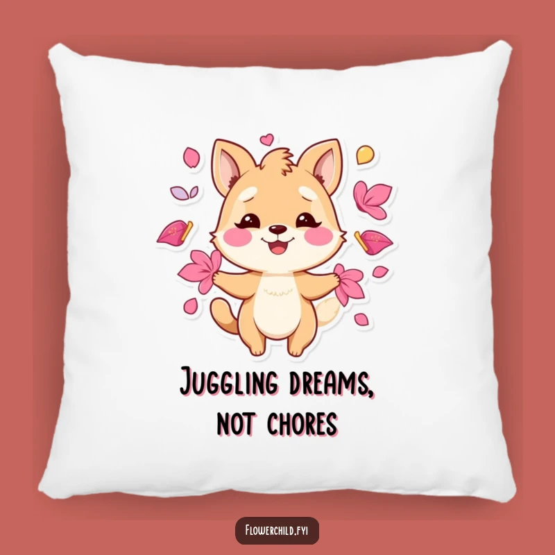 Funny Juggling Petals Animal Pillow: Cozy Comfort with a Smile