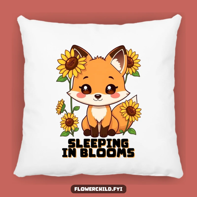 Funny Fox Sunflower Pillow: Cozy Comfort with a Floral Twist - A Perfect Funny Gift!
