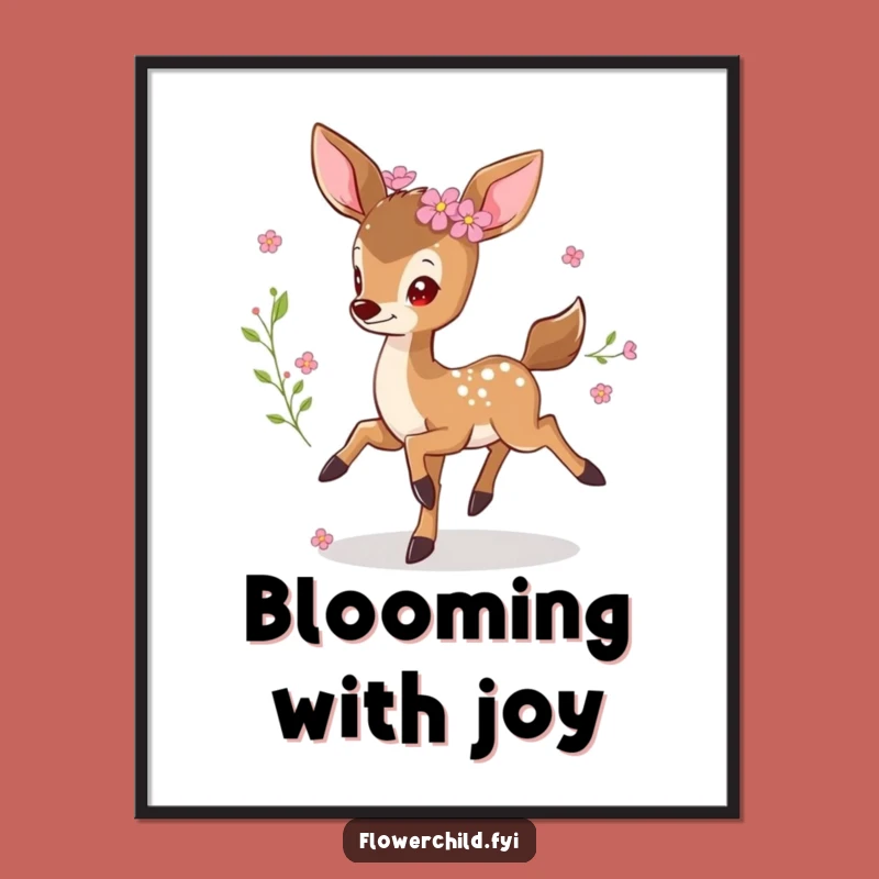 Funny Prancing Deer Digital Art: Whimsical Print for Hilarious Nature Decor