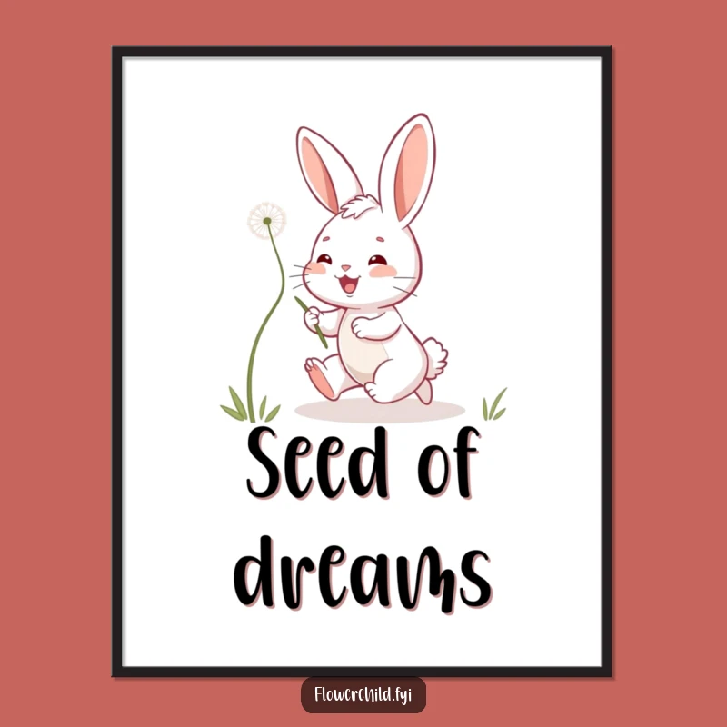 Funny Bunny Digital Art: Playful Chase, Instant Funny Gift Download