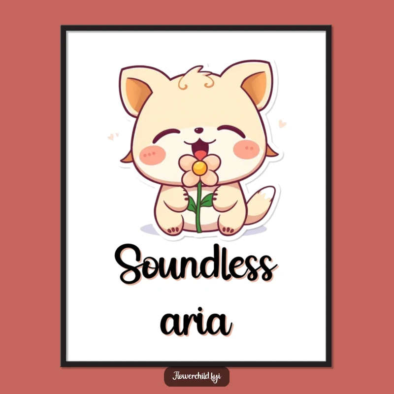 Funny Singing Animal Digital Art: Printable Musical Flower Decor