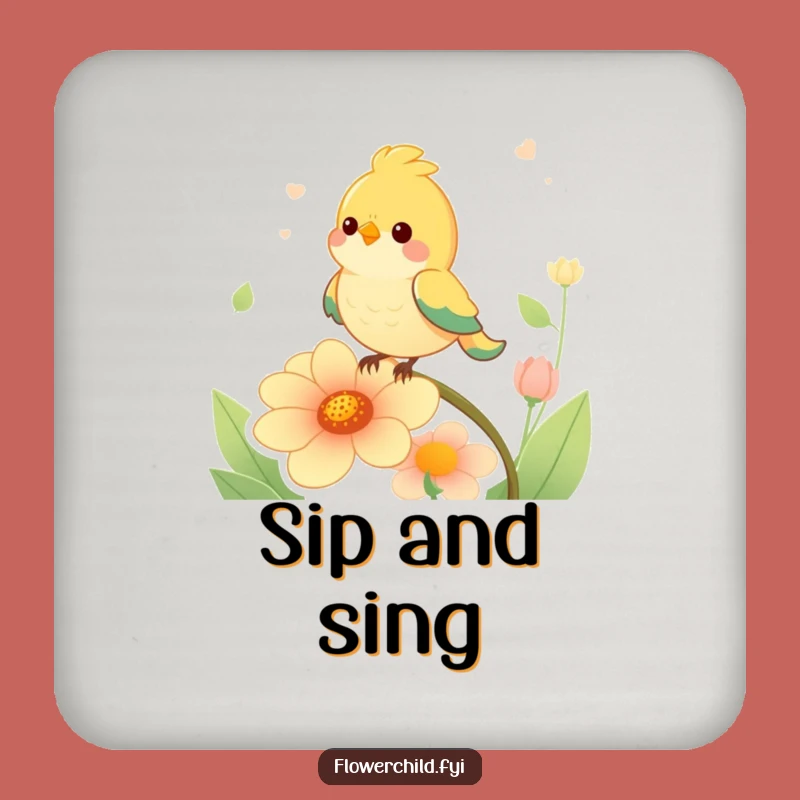 Funny Bird Singing Flower Coaster: Protect Surfaces with a Song, Excellent Funny Gift
