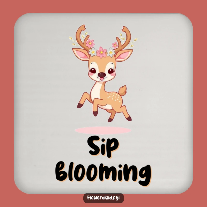 Funny Deer Flower Coaster: Protect with Joyful Whimsy