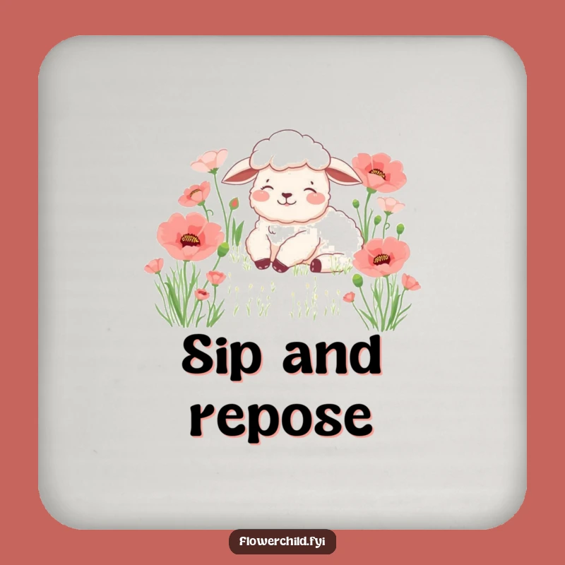 Funny Sheep Poppy Coasters: Protect Surfaces with Peaceful & Hilarious Style