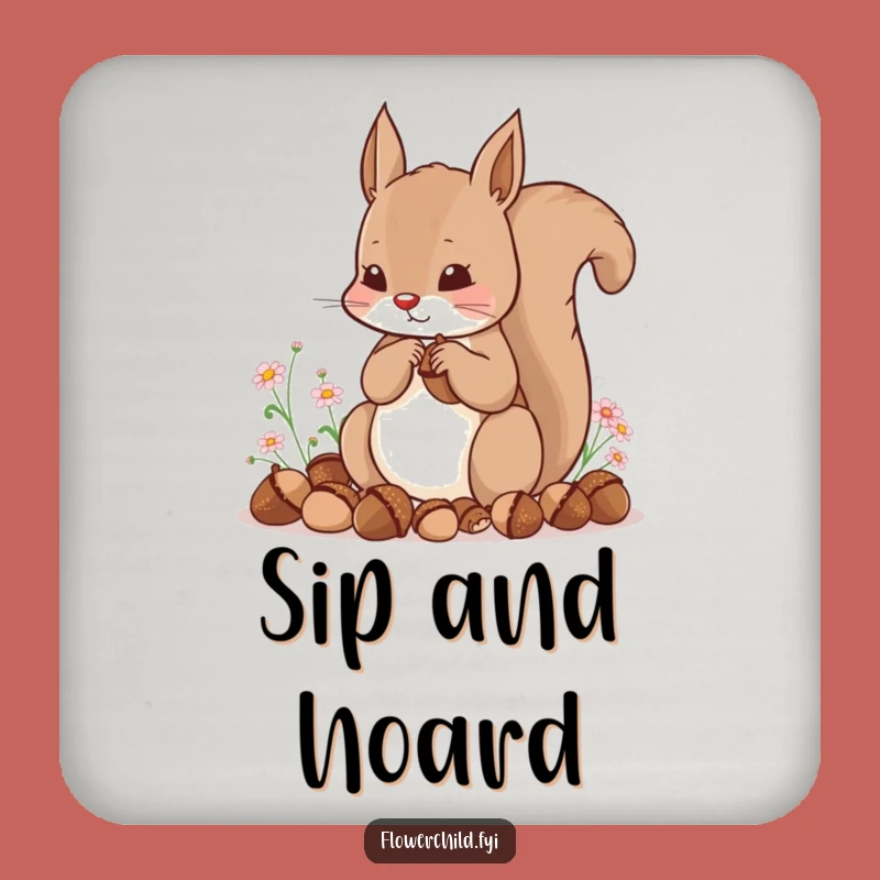 Funny Squirrel Coaster: Protect Tables with Woodland Humor