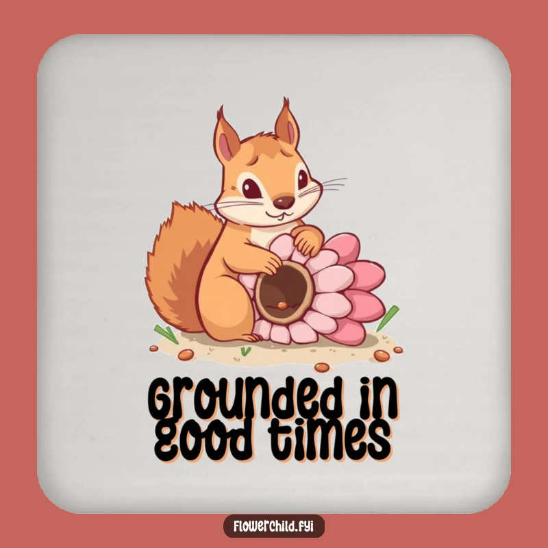 Funny Squirrel Seed Coaster Set: Determined Protection for Your Table