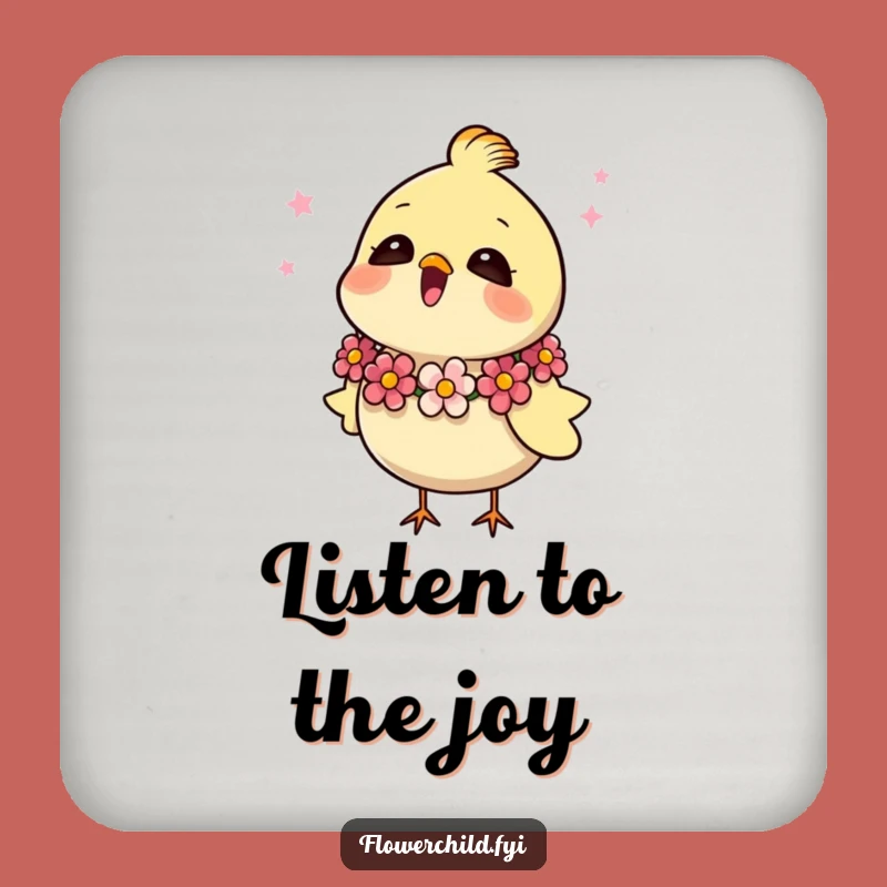 Funny Bird Garland Coaster: Protect Surfaces with Singing, Floral Charm