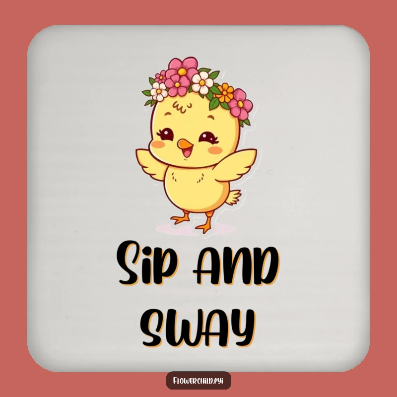 Funny Chick Dancing Coaster: Protect Surfaces, Festive Funny Gift!