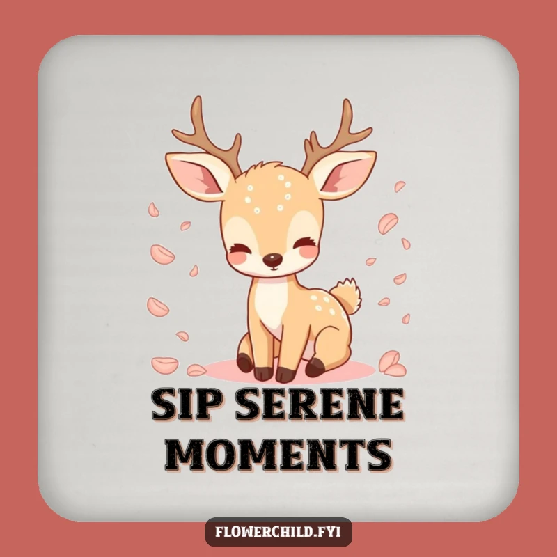 Funny Deer Petal Coasters: Protect Surfaces with Serene Nature's Touch as a Funny Gift