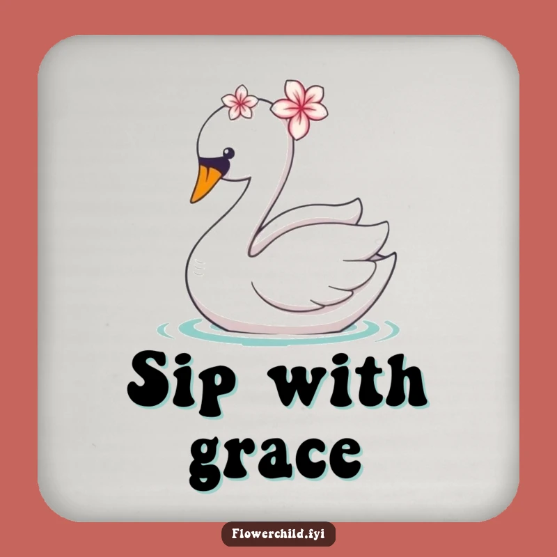 Funny Swan Flower Coaster: Protect Surfaces with Elegant Humor