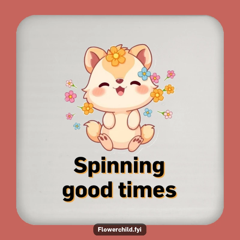 Funny Floral Animal Spinning Coaster Set: Protect Surfaces with Fun