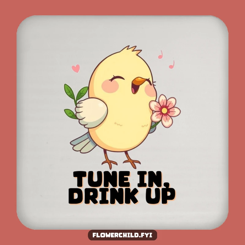Funny Bird Melody Drink Coaster: Protect Surfaces with Cheerful Notes