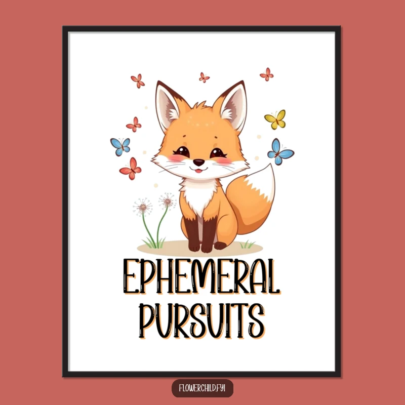 Funny Fox Butterfly Poster: Add Woodland Whimsy to Your Walls