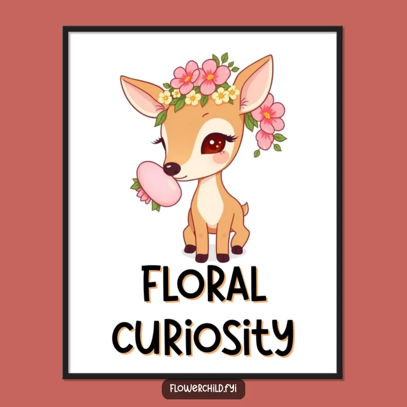 Funny Deer Poster: Enchanting Woodland Art for Nature Lovers