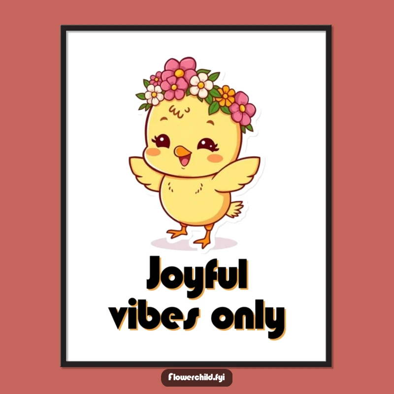 Funny Chick Dancing Poster: Joyful Celebration Art, Unique Funny Gift!