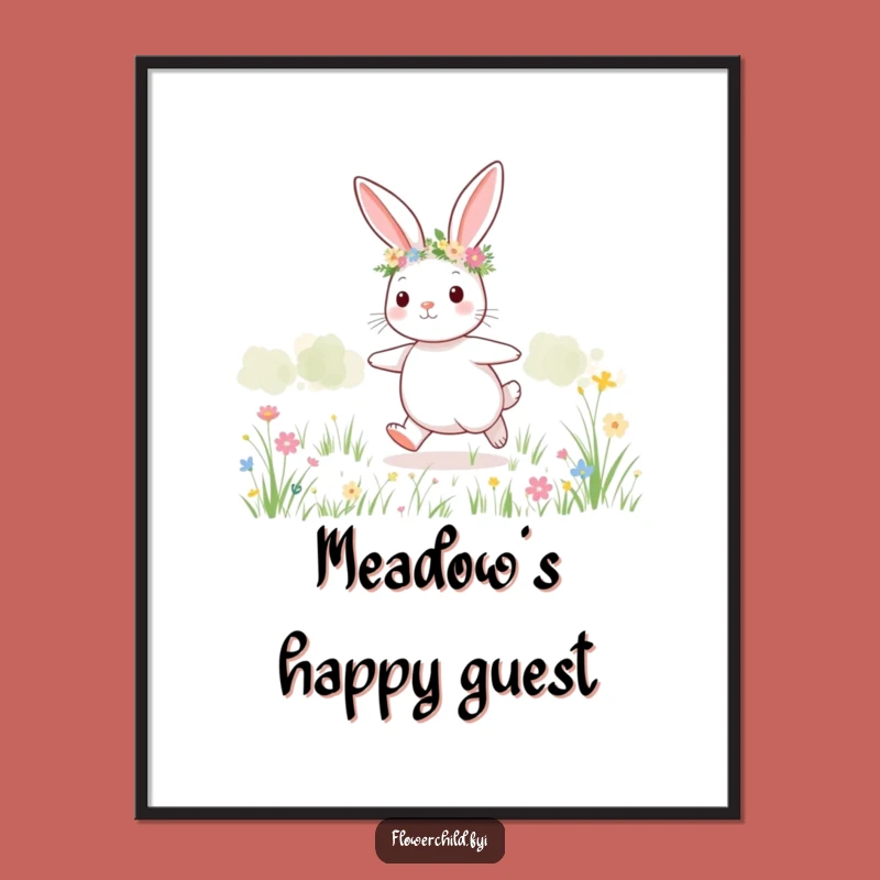 Funny Bunny Meadow Poster: Bring Springtime Cheer to Your Walls