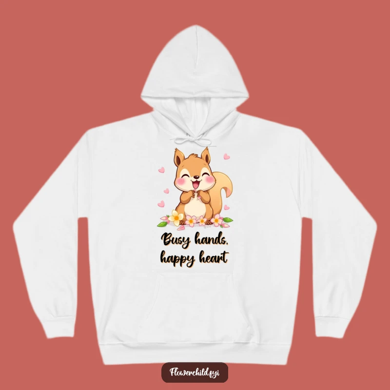 Cozy Funny Squirrel Petal Hoodie: Warmth for Crafters - A Perfect Funny Gift!